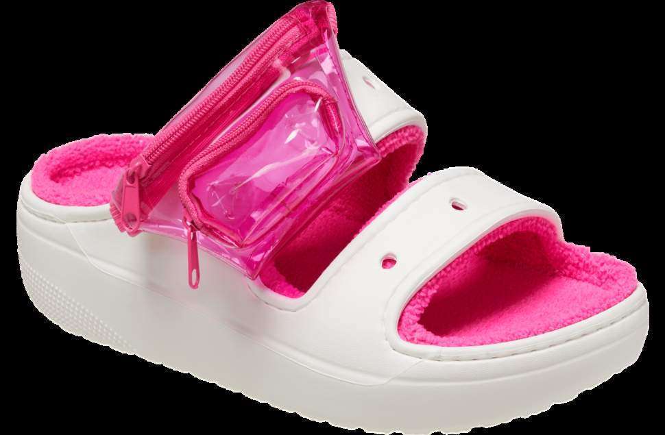 Жіночі Crocs утеплені Рожеві Classic Cozzzy White / Pink Crush — фото 5