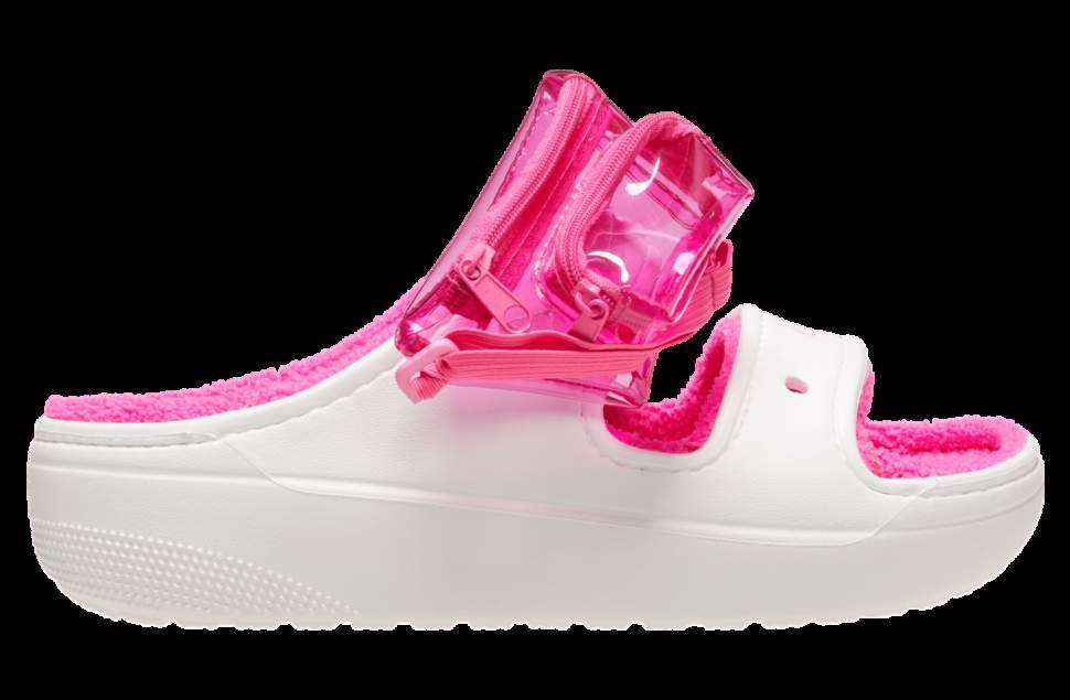 Жіночі Crocs утеплені Рожеві Classic Cozzzy White / Pink Crush — фото 7