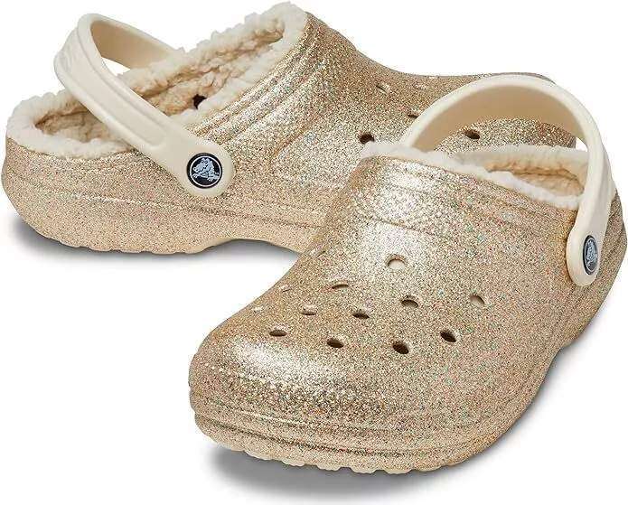 Crocs Утеплені Золоті Classic Lined Clog Glitter Gold