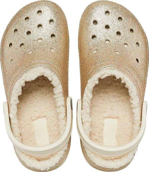 Crocs Утеплені Золоті Classic Lined Clog Glitter Gold — фото 2