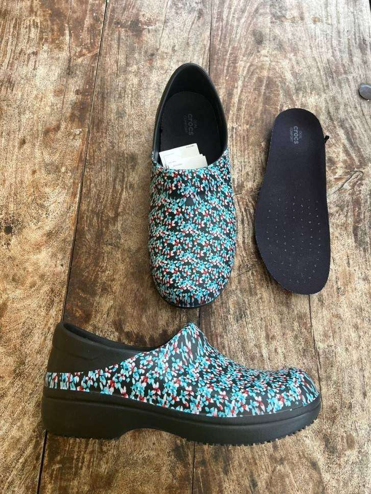 Crocs Для Праці Унісекс Чорні Квіти Neria Pro II Clog Non-Slip Work Shoes Black Ice Blue — фото 3