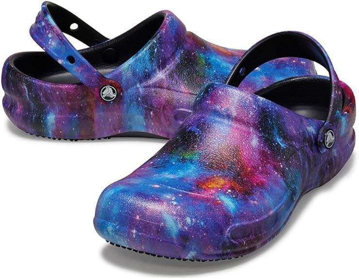 Crocs Спеціаліст Унісекс Бузкові Галактика Bistro Graphic Slip Resistant Work Clog — фото 1