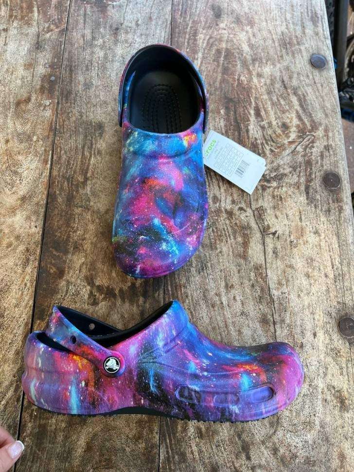 Crocs Спеціаліст Унісекс Бузкові Галактика Bistro Graphic Slip Resistant Work Clog — фото 7