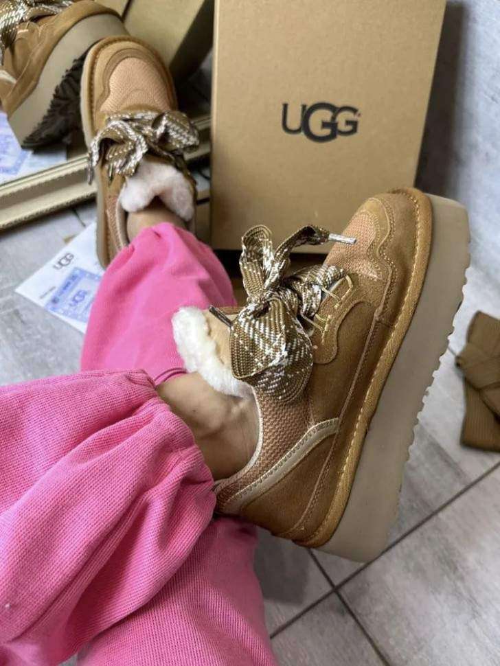Жіночі UGG Кросівки Платформа Зимові Замшеві Коричневі Lowmel Platform Sneaker Chestnut — фото 11