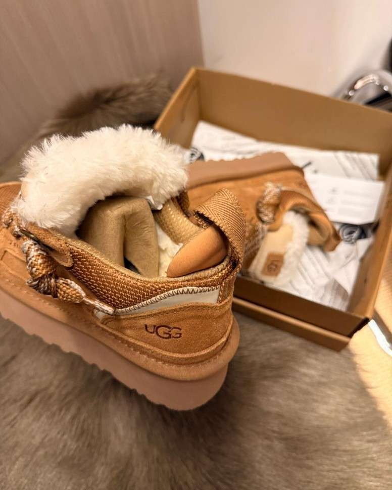 Жіночі UGG Кросівки Платформа Зимові Замшеві Коричневі Lowmel Platform Sneaker Chestnut — фото 12