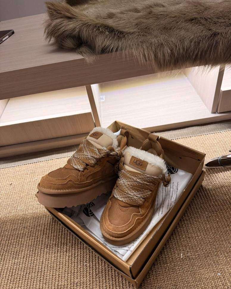 Жіночі UGG Кросівки Платформа Зимові Замшеві Коричневі Lowmel Platform Sneaker Chestnut — фото 13