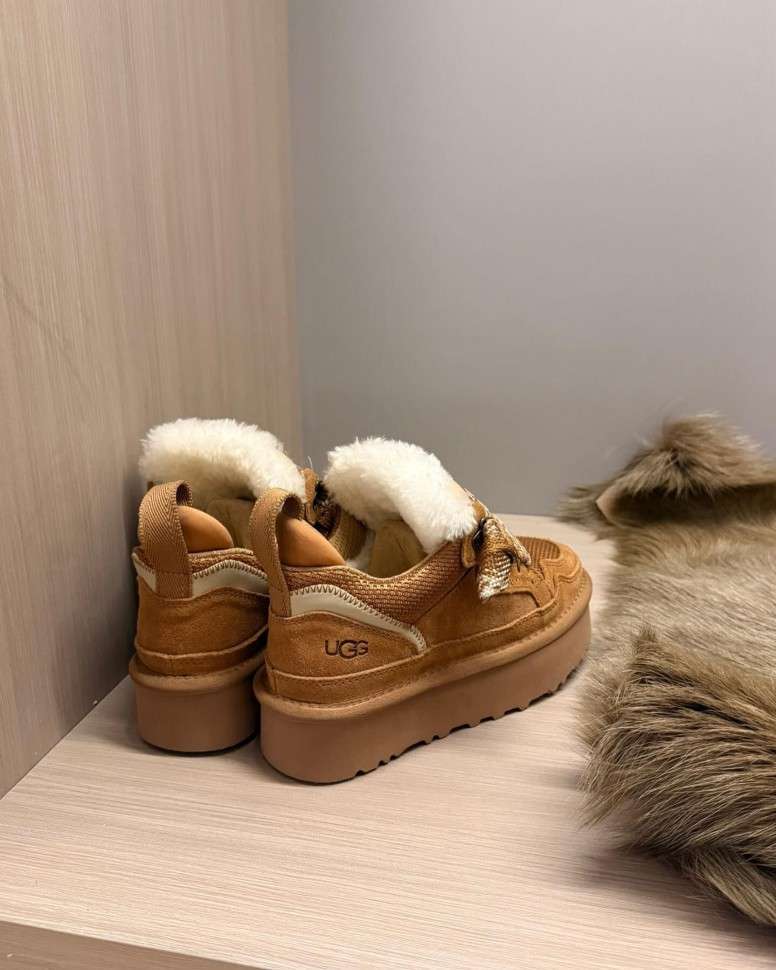 Жіночі UGG Кросівки Платформа Зимові Замшеві Коричневі Lowmel Platform Sneaker Chestnut — фото 14