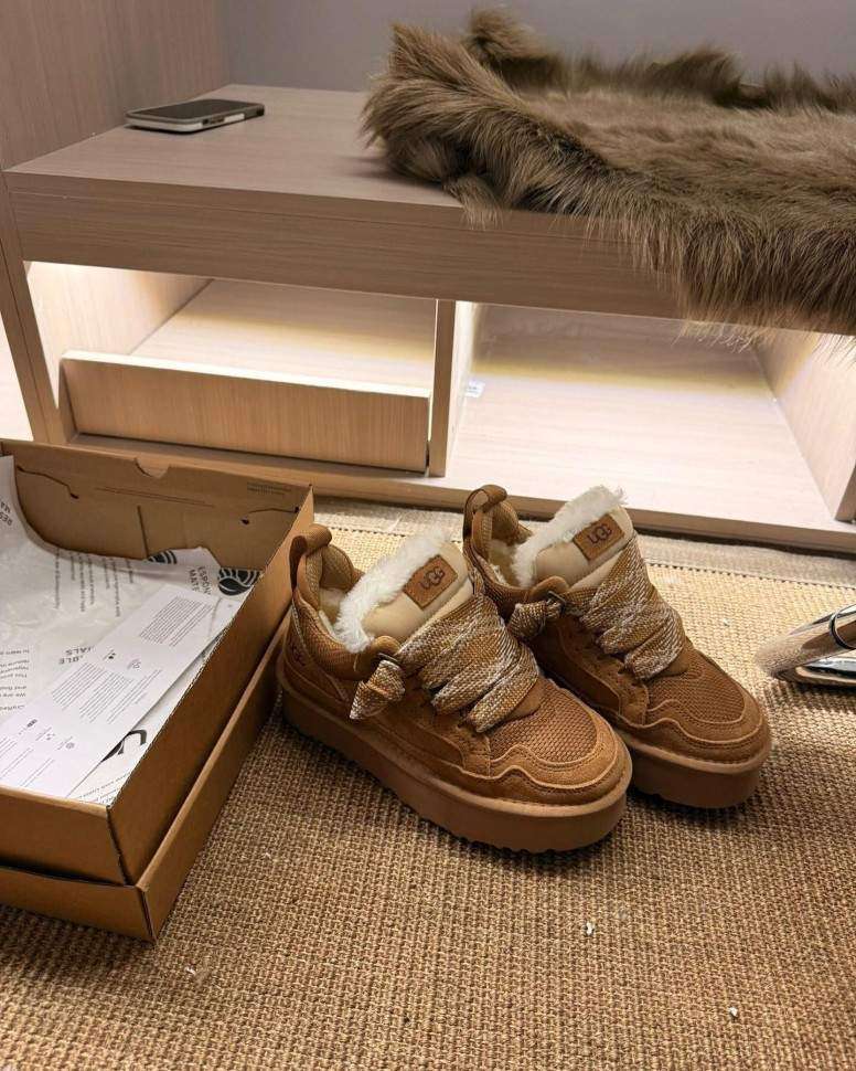 Жіночі UGG Кросівки Платформа Зимові Замшеві Коричневі Lowmel Platform Sneaker Chestnut — фото 15