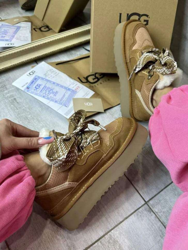 Жіночі UGG Кросівки Платформа Зимові Замшеві Коричневі Lowmel Platform Sneaker Chestnut — фото 10