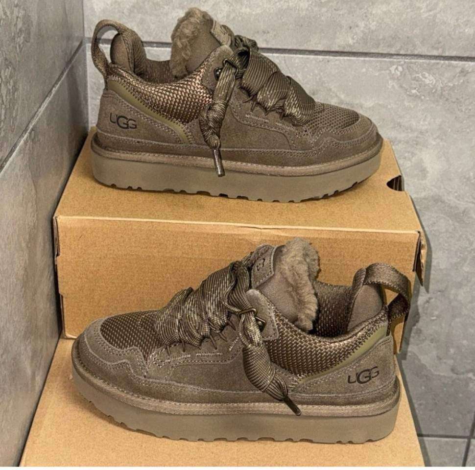 Жіночі UGG кросівки Зимові Замшеві Хакі Lowmel Sneaker Khaki Antilope — фото 8