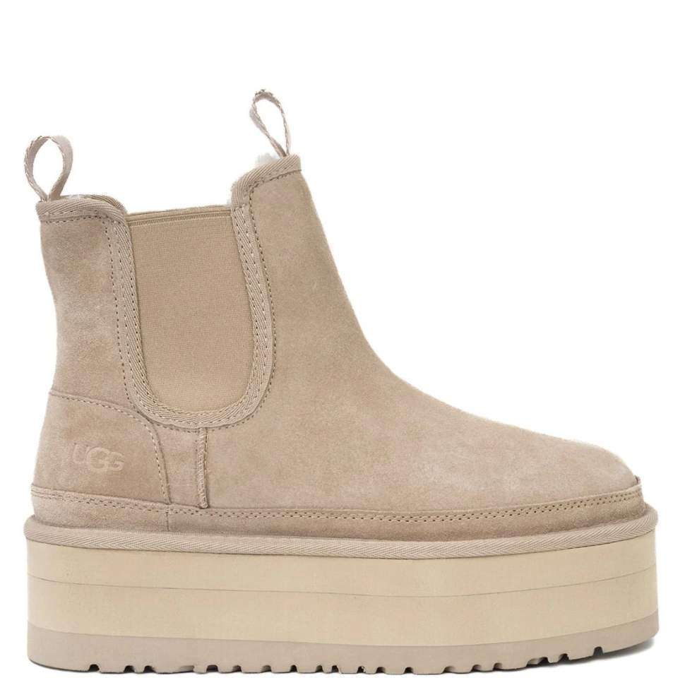 Жіночі UGG Платформа Ньюмел Чоботи Замша з Пасками Neumel Chelsea Platform Beige