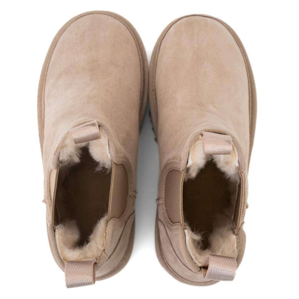 Жіночі UGG Платформа Ньюмел Чоботи Замша з Пасками Neumel Chelsea Platform Beige — фото 3