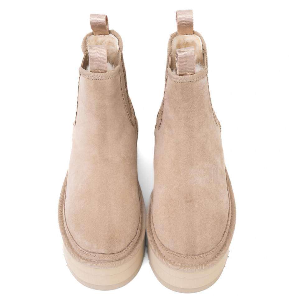 Жіночі UGG Платформа Ньюмел Чоботи Замша з Пасками Neumel Chelsea Platform Beige — фото 5