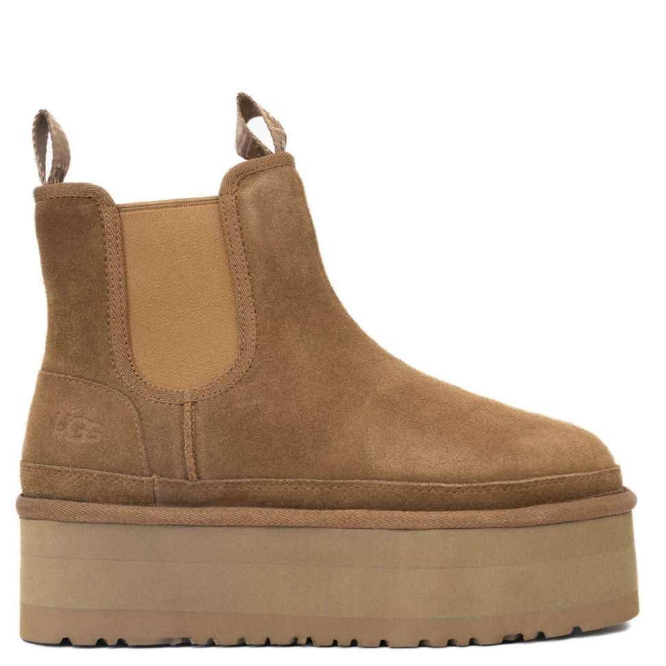 Жіночі UGG Платформа Ньюмел Чоботи Помаранчеві Замша з Пасками Neumel Chelsea Chestnut Platform