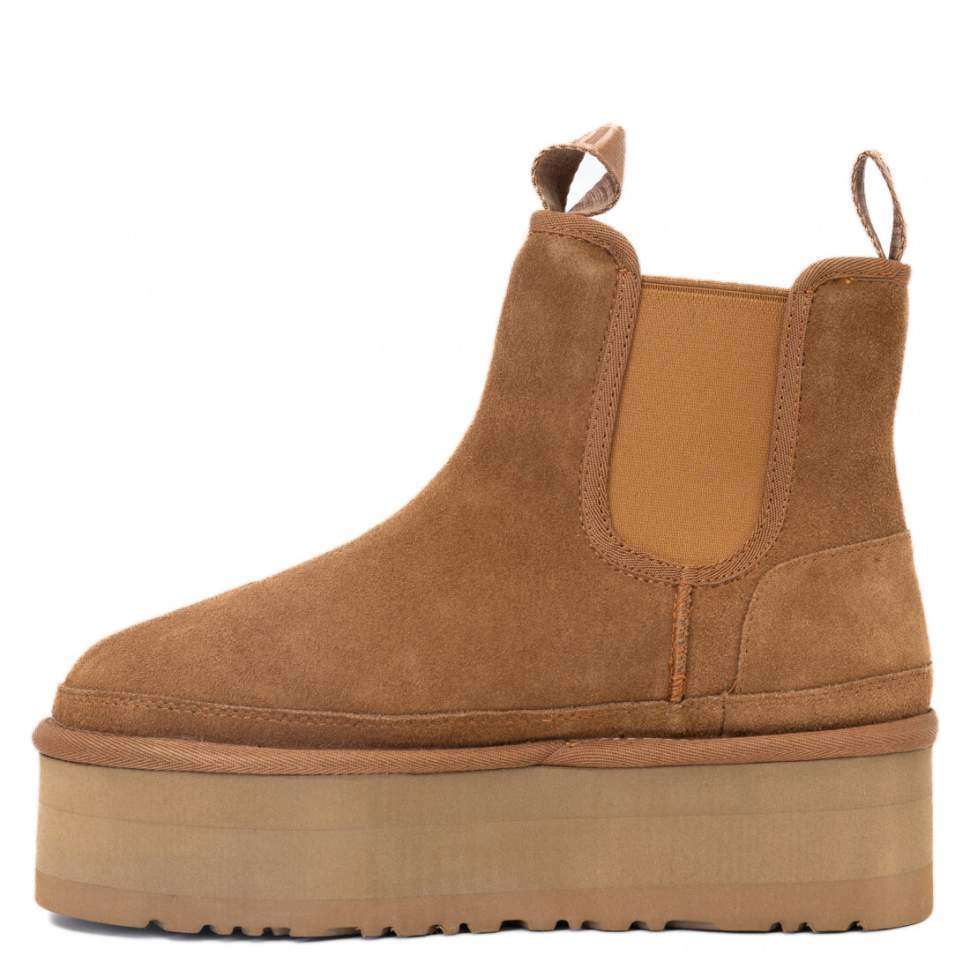 Жіночі UGG Платформа Ньюмел Чоботи Помаранчеві Замша з Пасками Neumel Chelsea Chestnut Platform — фото 2