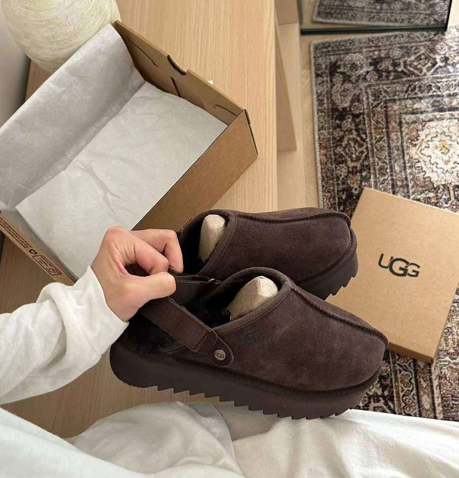 Жіночі UGG Ланах Сандалі Платформа Шоколадні Lanah Clog Chestnut Chocolate — фото 11