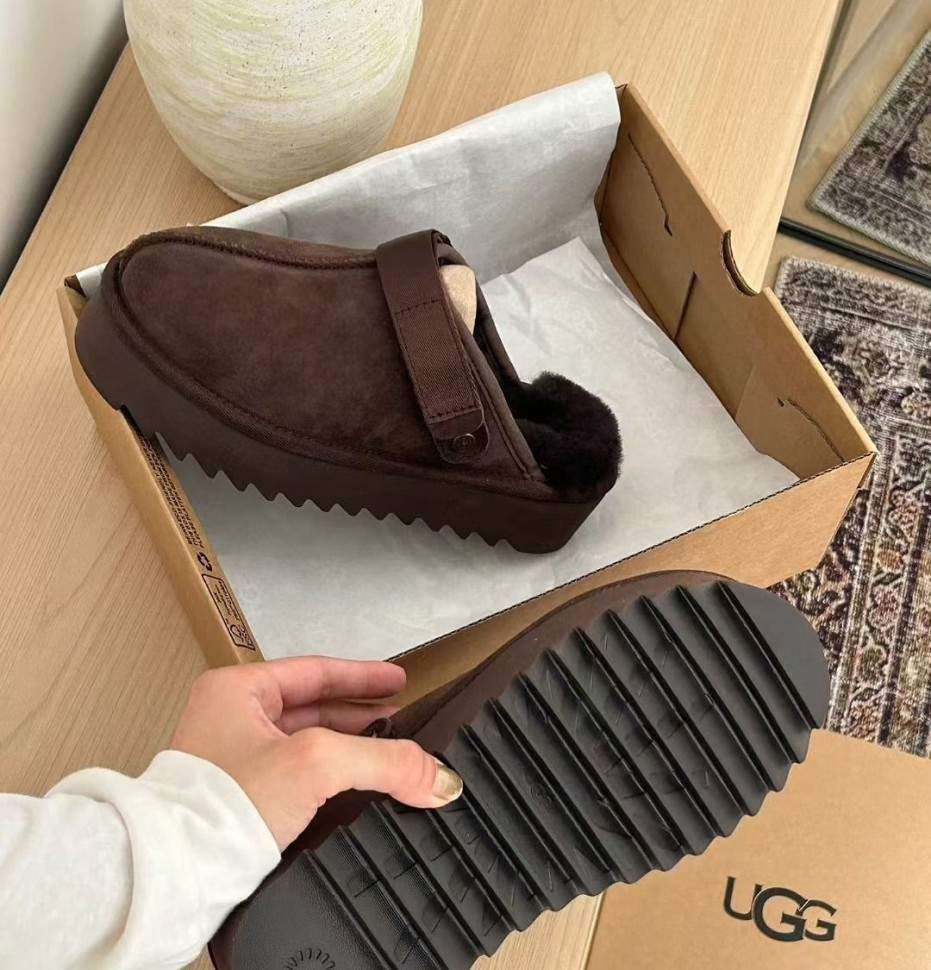 Жіночі UGG Ланах Сандалі Платформа Шоколадні Lanah Clog Chestnut Chocolate — фото 12