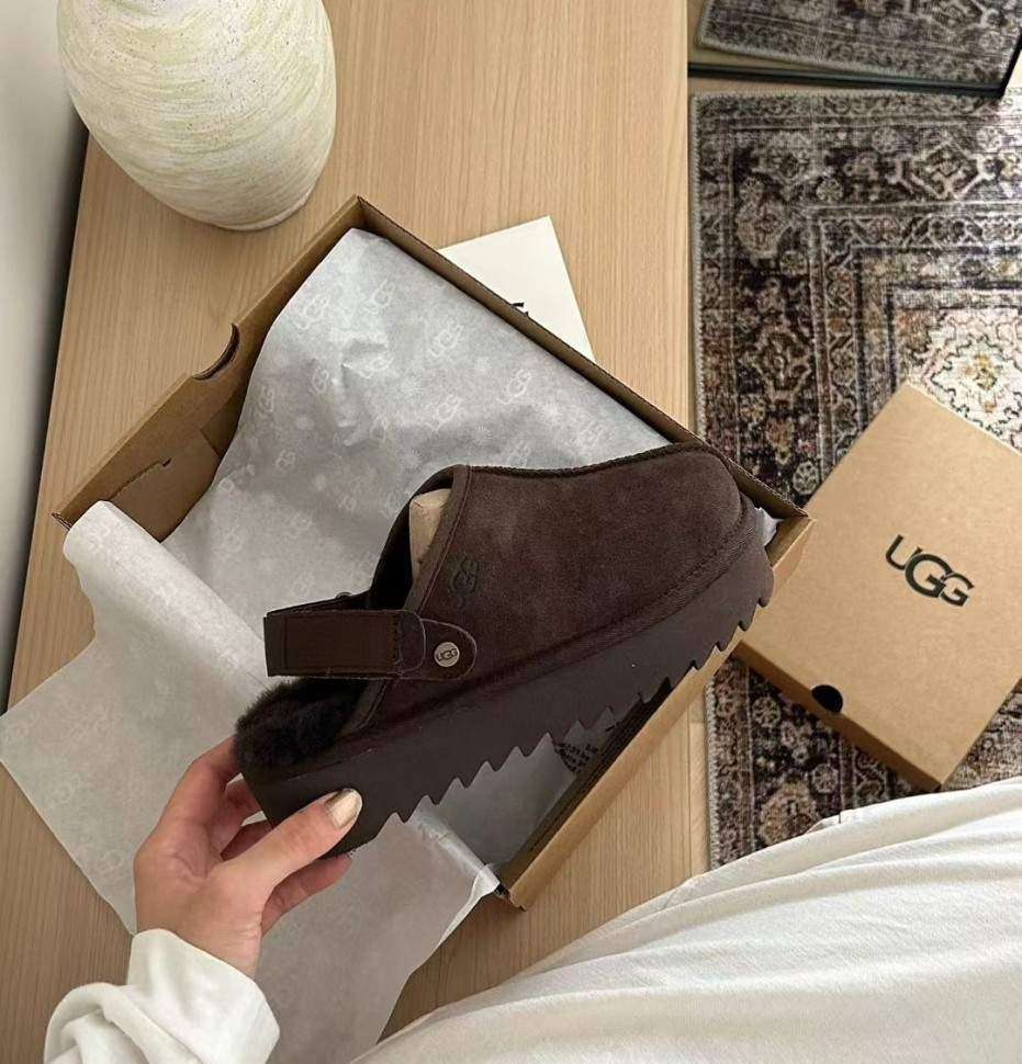 Жіночі UGG Ланах Сандалі Платформа Шоколадні Lanah Clog Chestnut Chocolate — фото 7