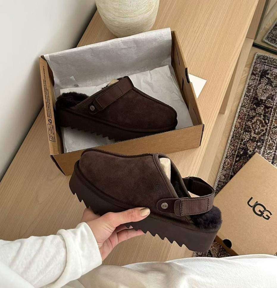 Жіночі UGG Ланах Сандалі Платформа Шоколадні Lanah Clog Chestnut Chocolate — фото 10
