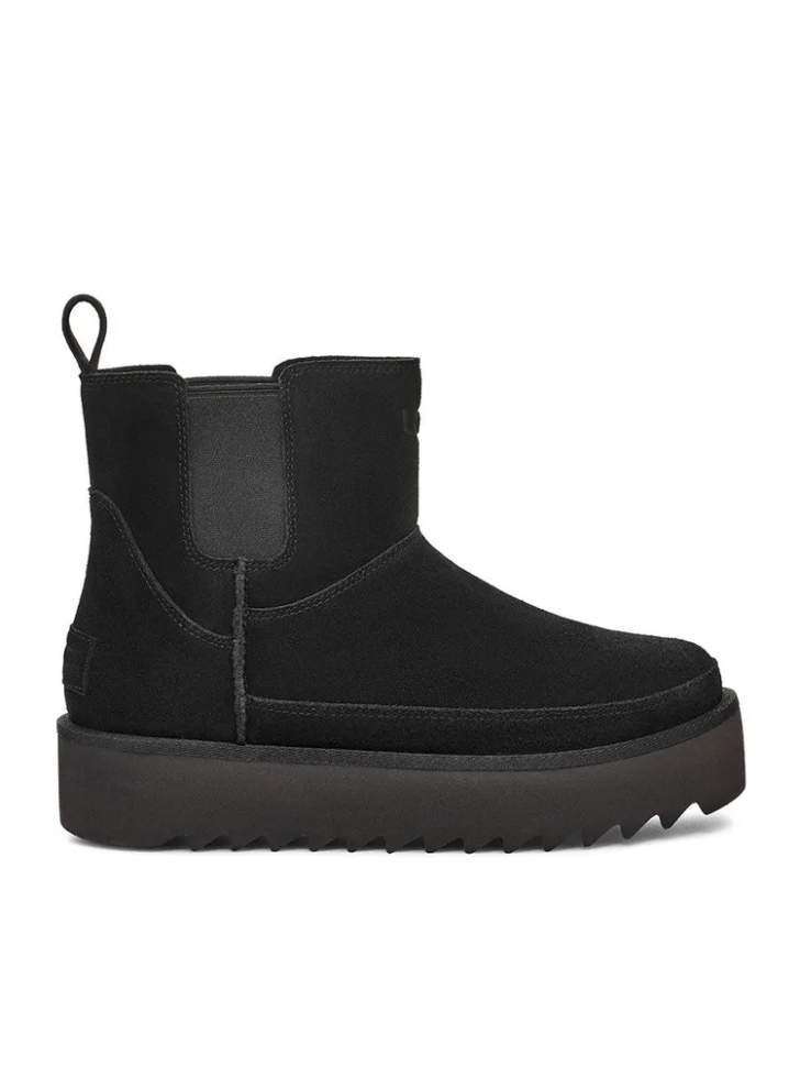 Жіночі UGG Челсі Платформа Чорні Замша Міні Chelsea Platform Tractor Black