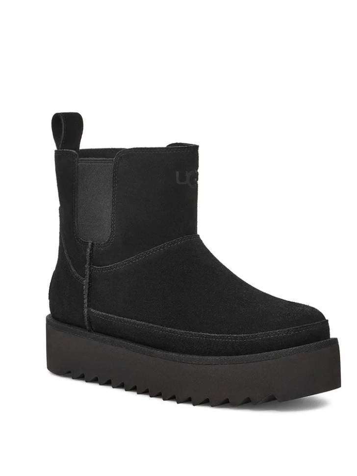 Жіночі UGG Челсі Платформа Чорні Замша Міні Chelsea Platform Tractor Black — фото 2