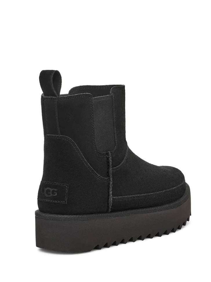 Жіночі UGG Челсі Платформа Чорні Замша Міні Chelsea Platform Tractor Black — фото 3
