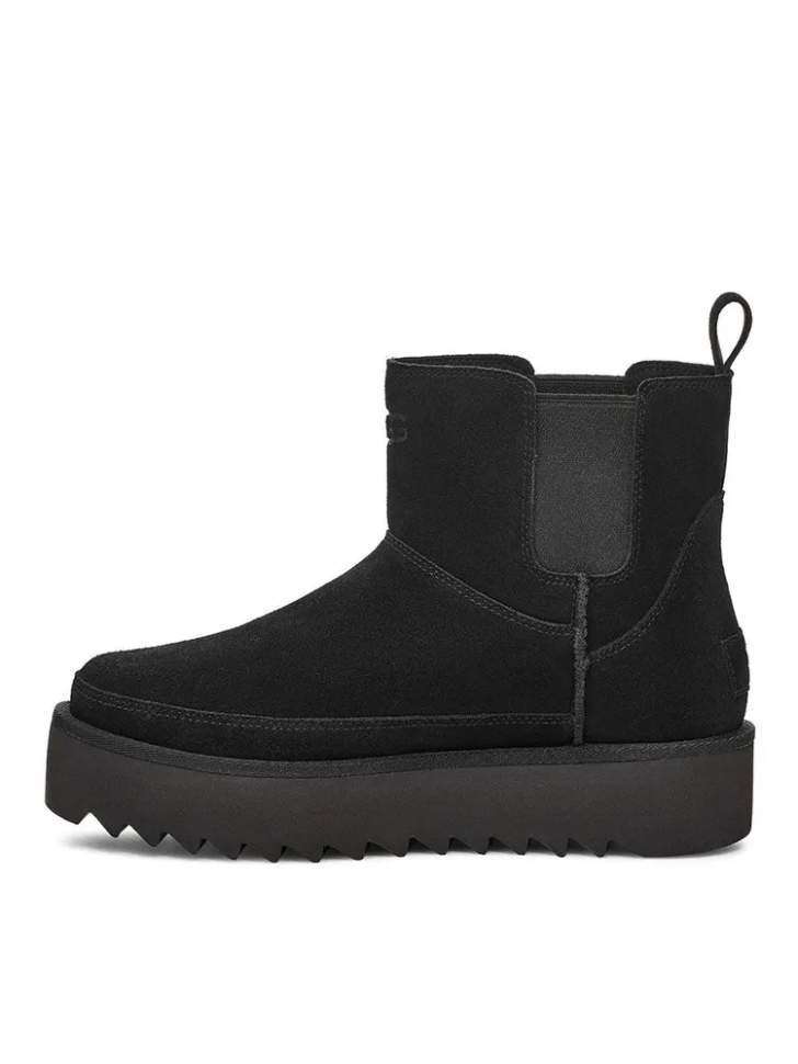 Жіночі UGG Челсі Платформа Чорні Замша Міні Chelsea Platform Tractor Black — фото 4