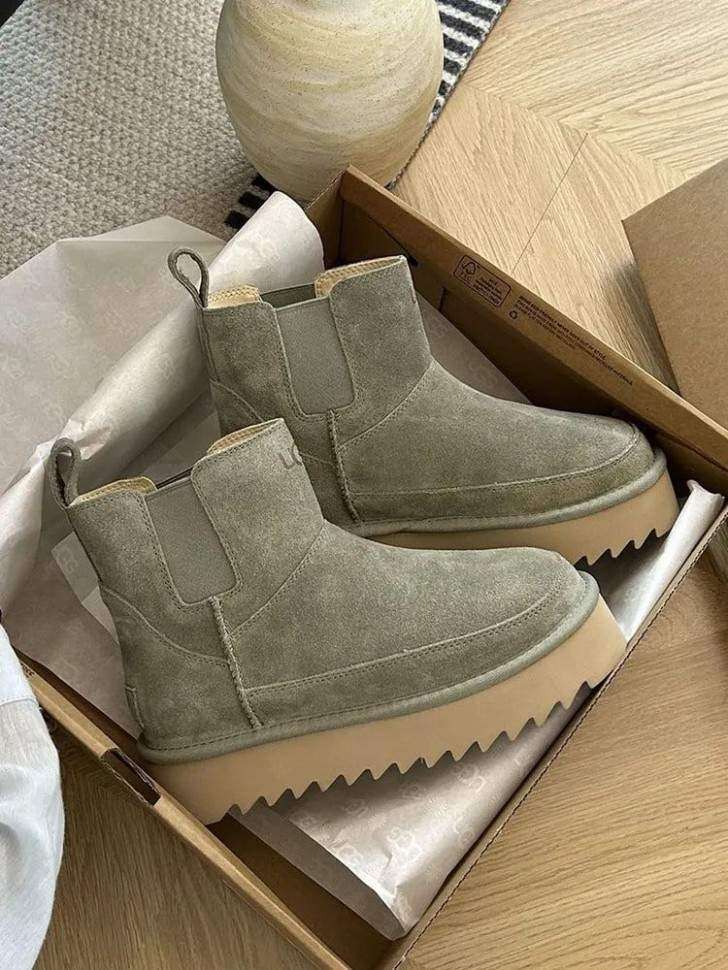 Жіночі UGG Челсі Платформа Зелені Замша Міні Chelsea Platform Tractor Green — фото 7