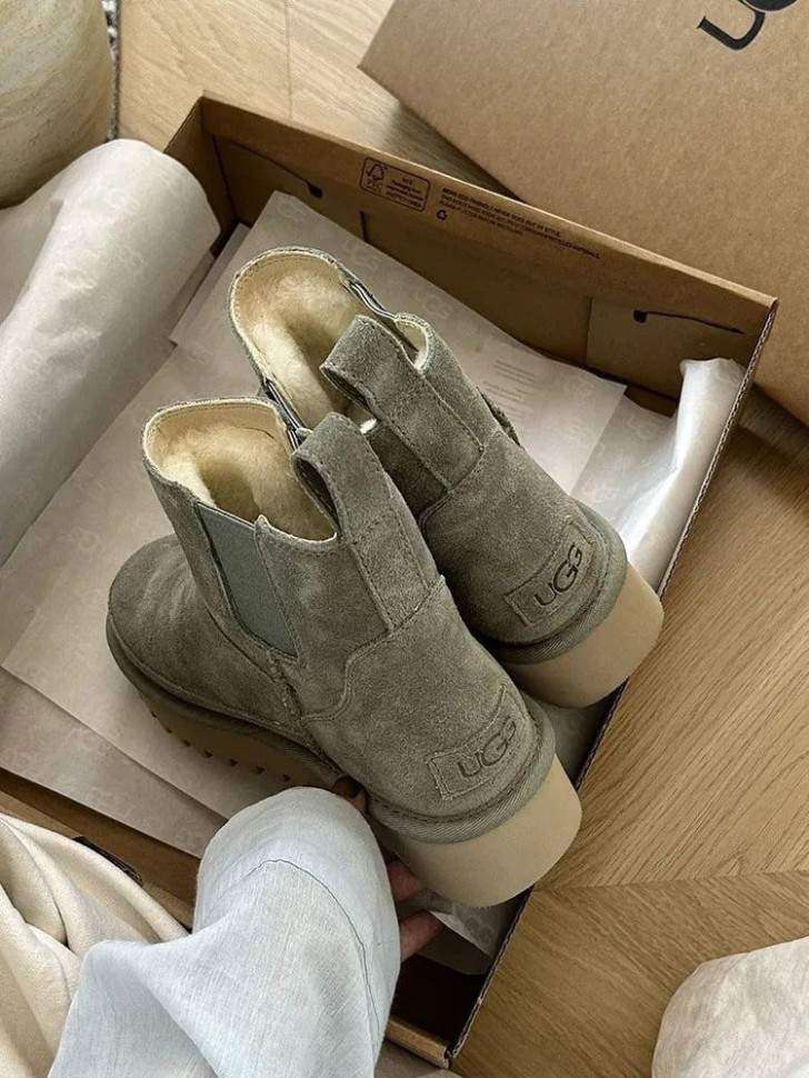 Жіночі UGG Челсі Платформа Зелені Замша Міні Chelsea Platform Tractor Green — фото 9