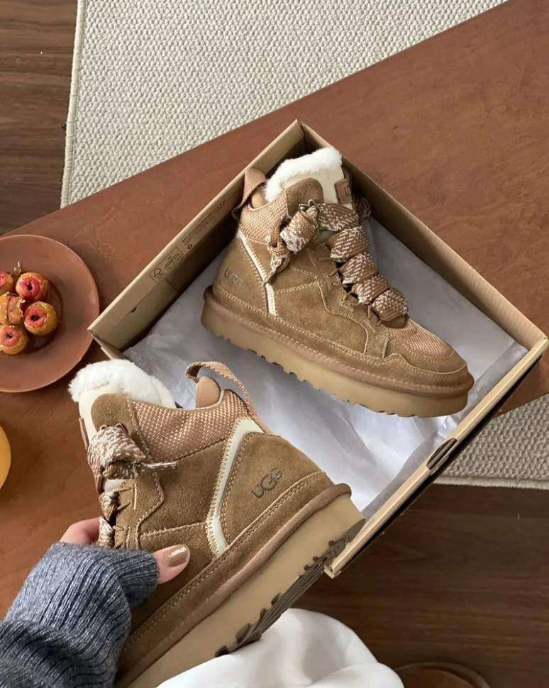 Жіночі UGG Кросівки Зимові Високі Замшеві Коричневі Lowmel Sneaker high Chestnut — фото 7