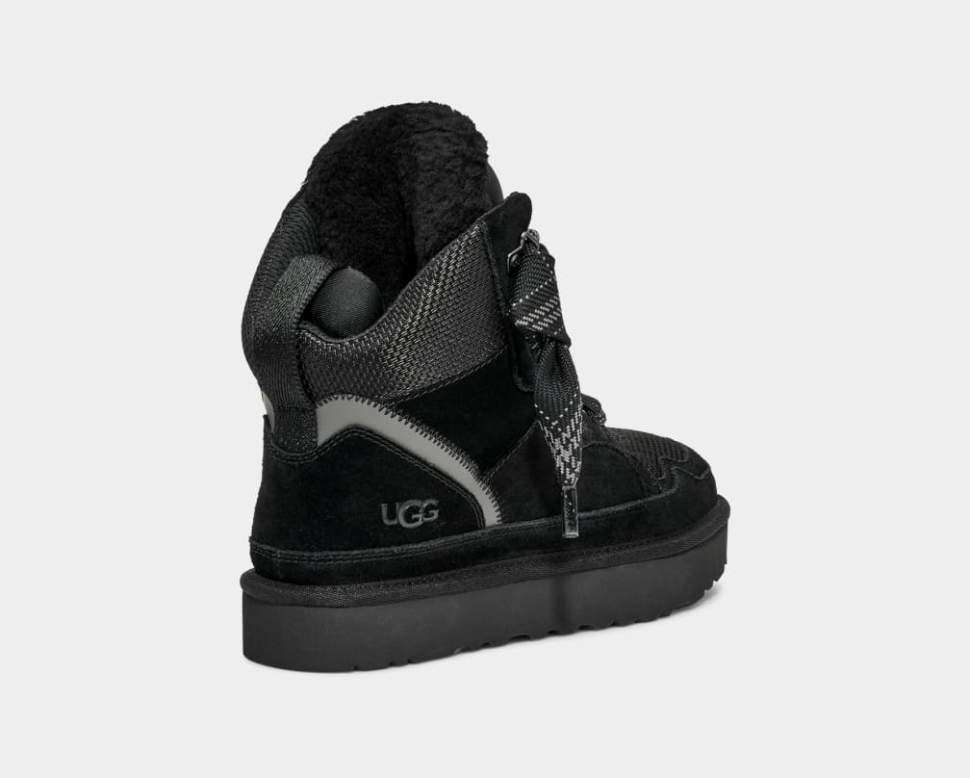 Жіночі UGG Кросівки Зимові Високі Замшеві Чорні Lowmel Sneaker High Black — фото 4