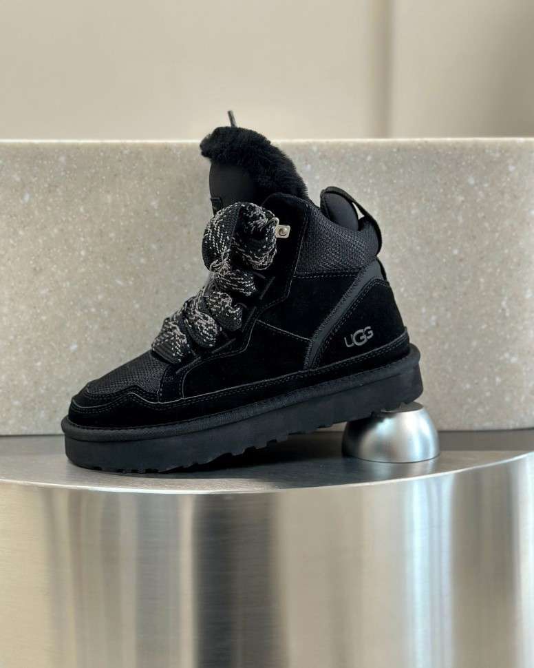 Жіночі UGG Кросівки Зимові Високі Замшеві Чорні Lowmel Sneaker High Black — фото 7