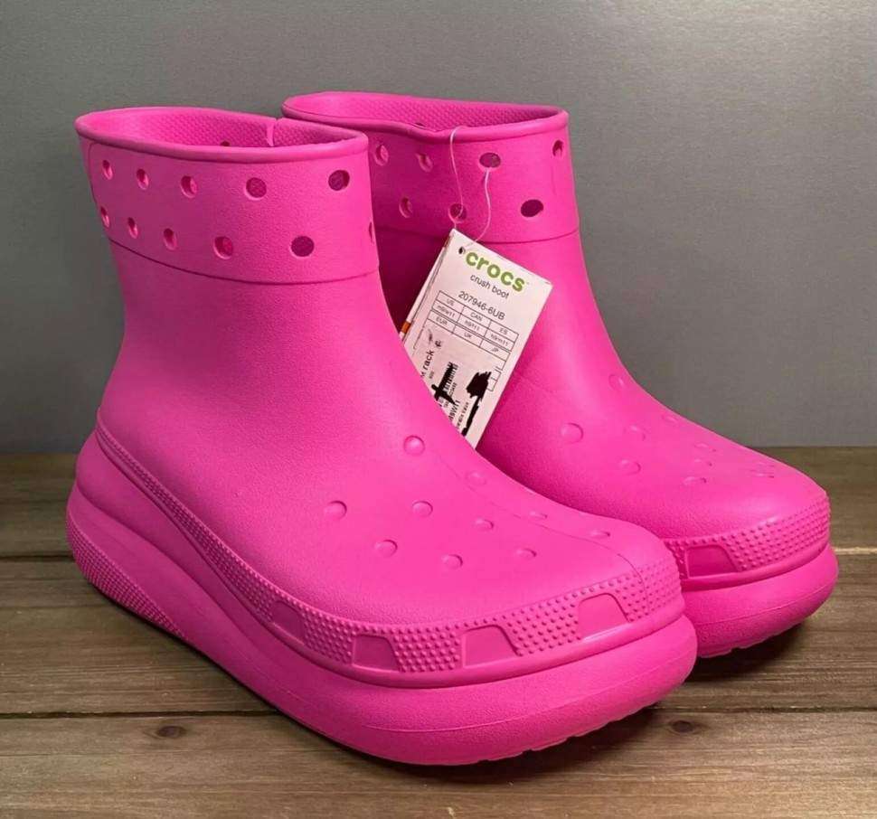Жіночі гумові чоботи Crocs Crush Rain Boot Juice — фото 13