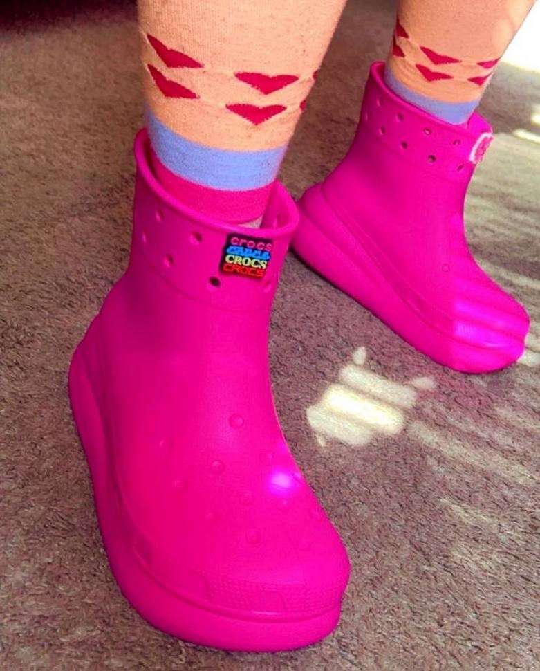 Жіночі гумові чоботи Crocs Crush Rain Boot Juice — фото 5