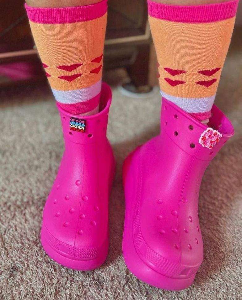 Жіночі гумові чоботи Crocs Crush Rain Boot Juice — фото 6