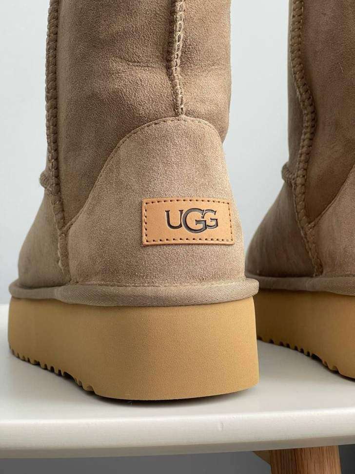 Жіночі UGG Платформа Шот Хакі Short Platform Khaki — фото 4