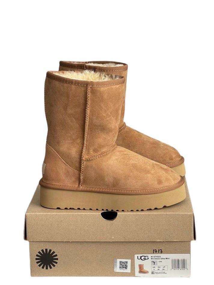 Жіночі UGG Платформа Шот Помаранчеві Short Platform Chestnut — фото 1