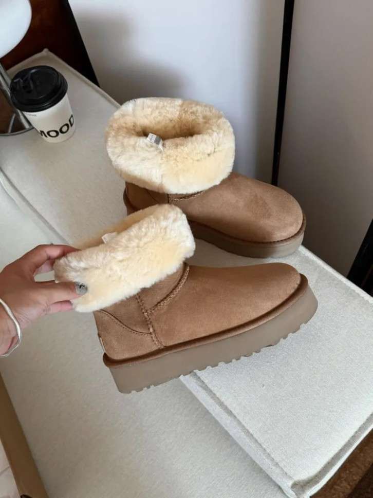 Жіночі UGG Платформа Шот Помаранчеві Short Platform Chestnut — фото 7