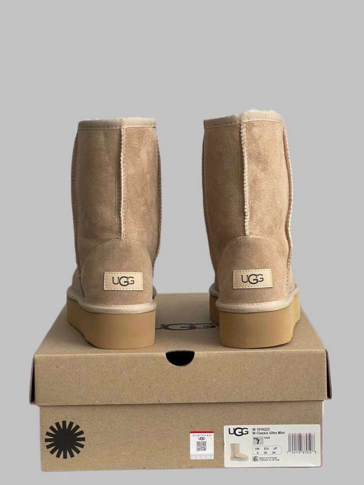 Жіночі UGG Платформа Шот Бежеві Short Platform Beige — фото 3