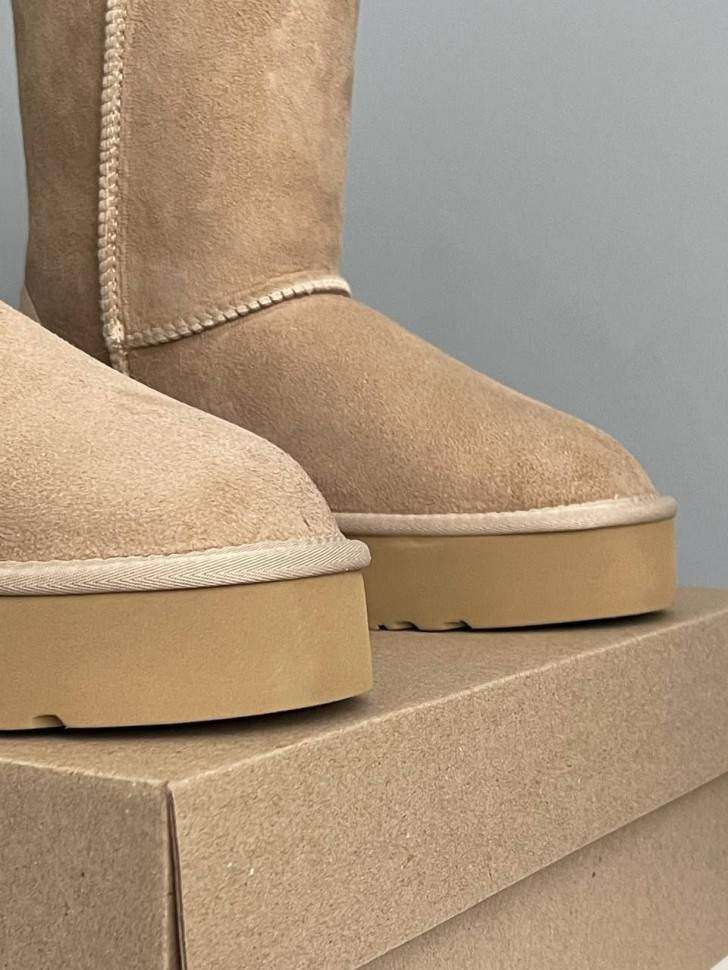 Жіночі UGG Платформа Шот Бежеві Short Platform Beige — фото 5
