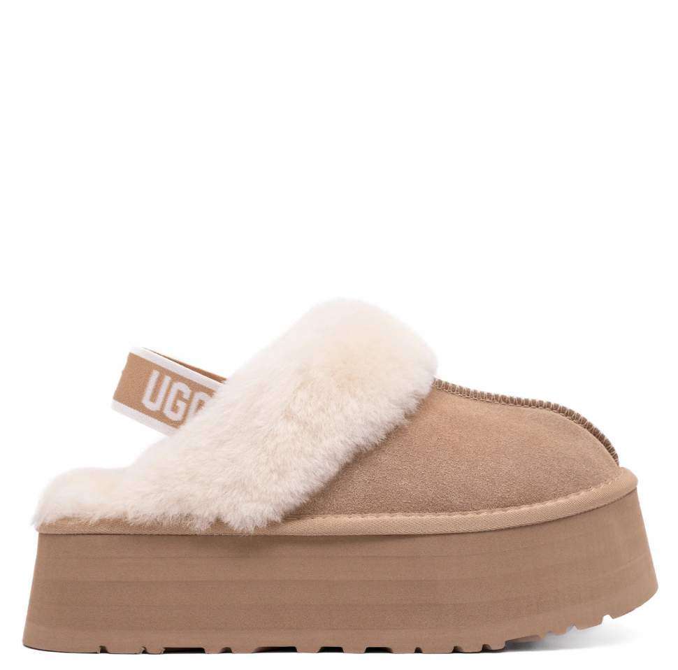 Жіночі UGG Сандалі Платформа Бежеві Замша Funkette Slippers Platform Sand
