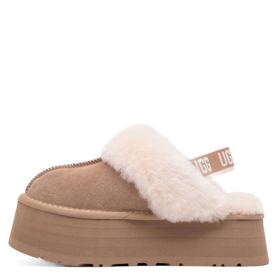 Жіночі UGG Сандалі Платформа Бежеві Замша Funkette Slippers Platform Sand — фото 2