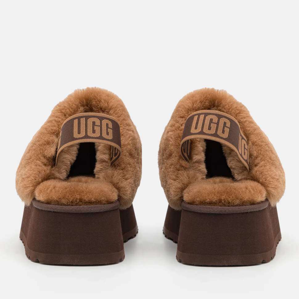 Жіночі UGG Сандалі Платформа Темно Коричневі Замша Funkette Slippers Platform Chocolate — фото 3