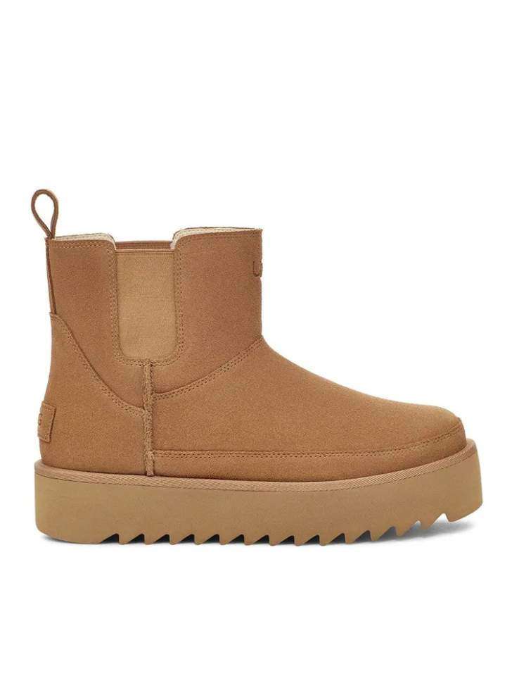 Жіночі UGG Челсі Платформа Коричневі Замша Міні Chelsea Platform Tractor Chestnut