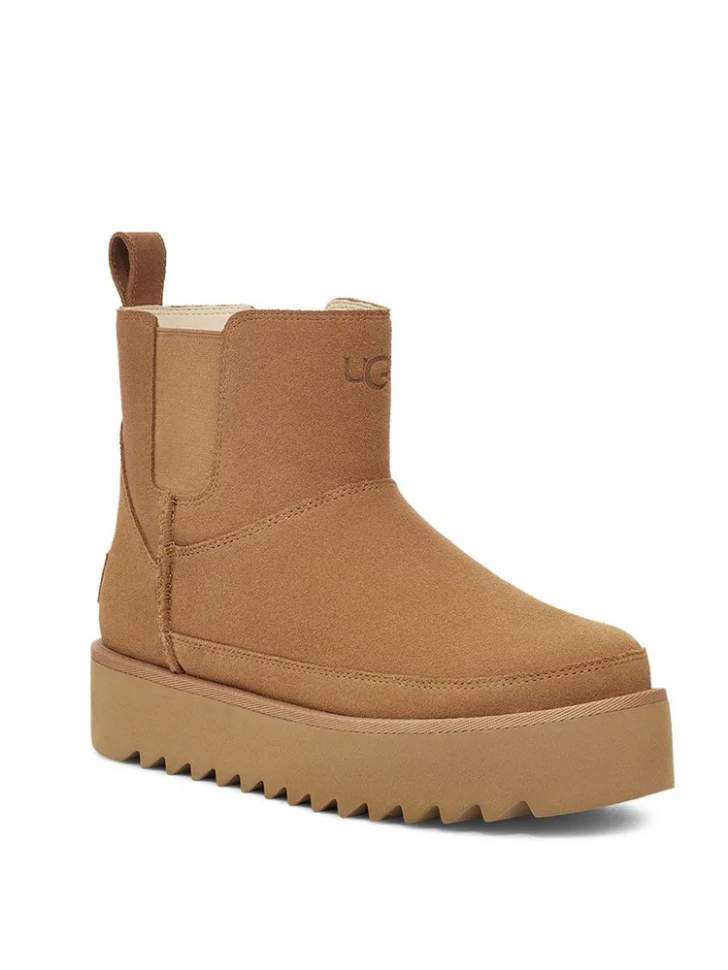 Жіночі UGG Челсі Платформа Коричневі Замша Міні Chelsea Platform Tractor Chestnut — фото 2