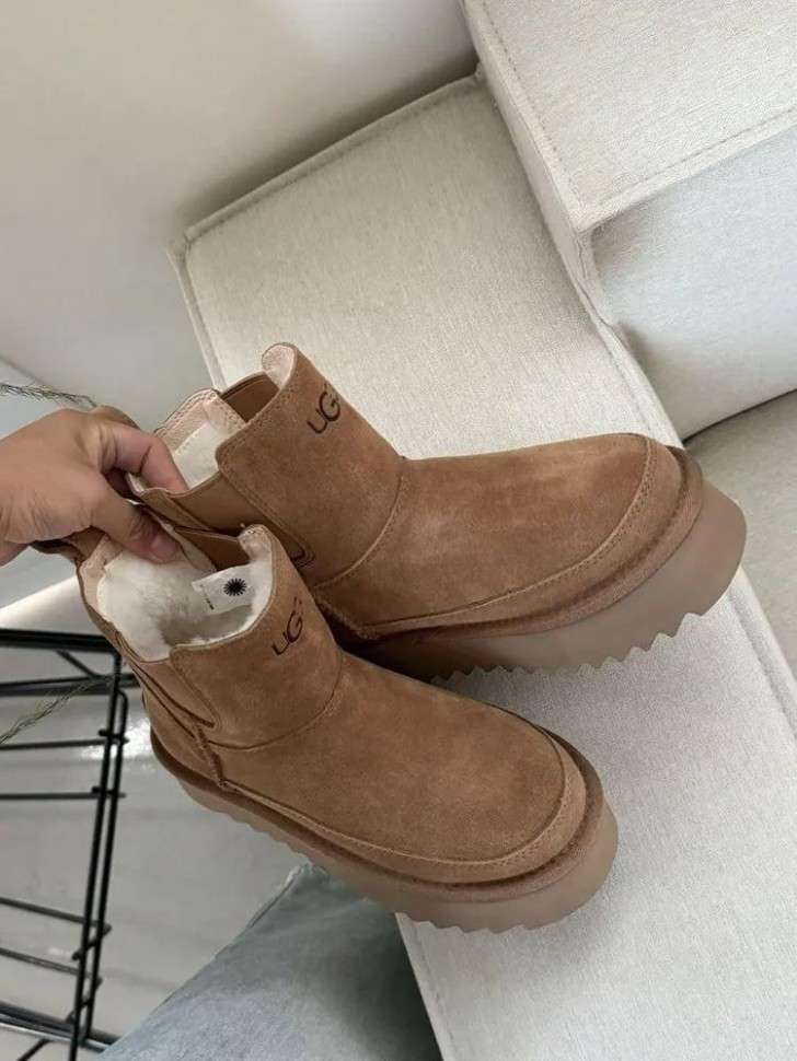 Жіночі UGG Челсі Платформа Коричневі Замша Міні Chelsea Platform Tractor Chestnut — фото 11