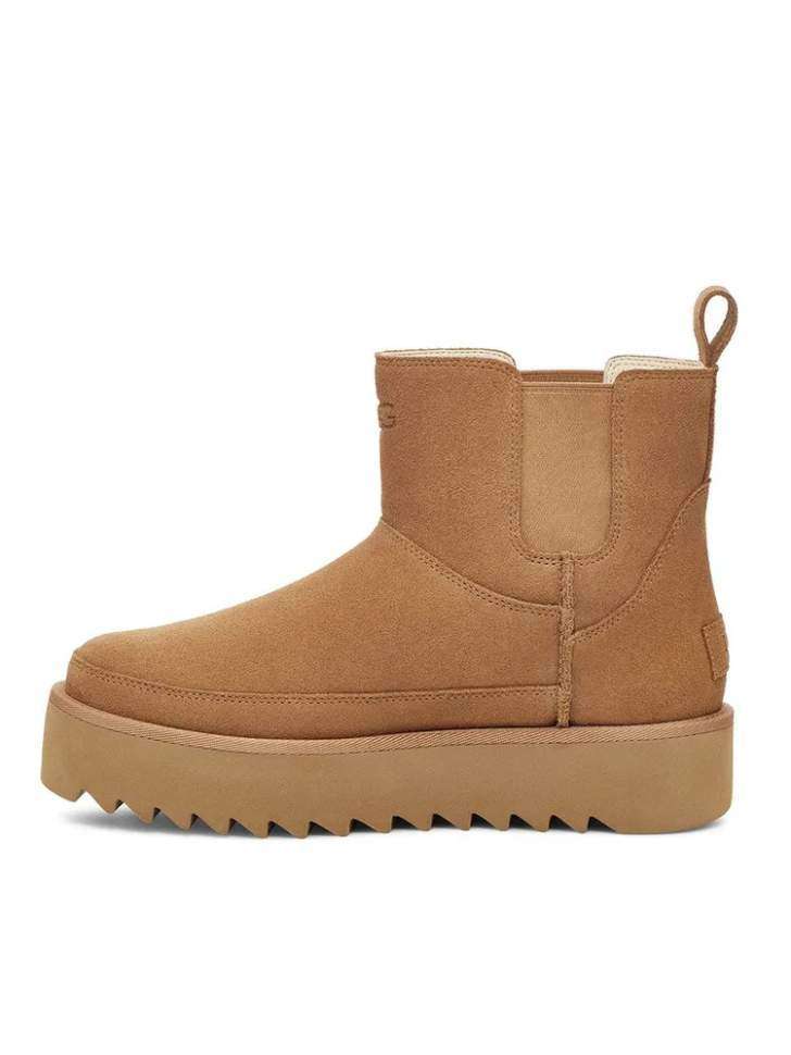 Жіночі UGG Челсі Платформа Коричневі Замша Міні Chelsea Platform Tractor Chestnut — фото 4