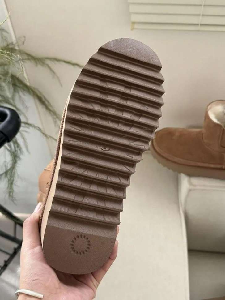 Жіночі UGG Челсі Платформа Коричневі Замша Міні Chelsea Platform Tractor Chestnut — фото 8