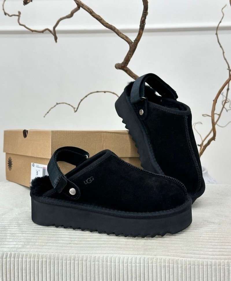 Жіночі UGG Ланах Сандалі Платформа Чорні Lanah Clog Chestnut Black — фото 6