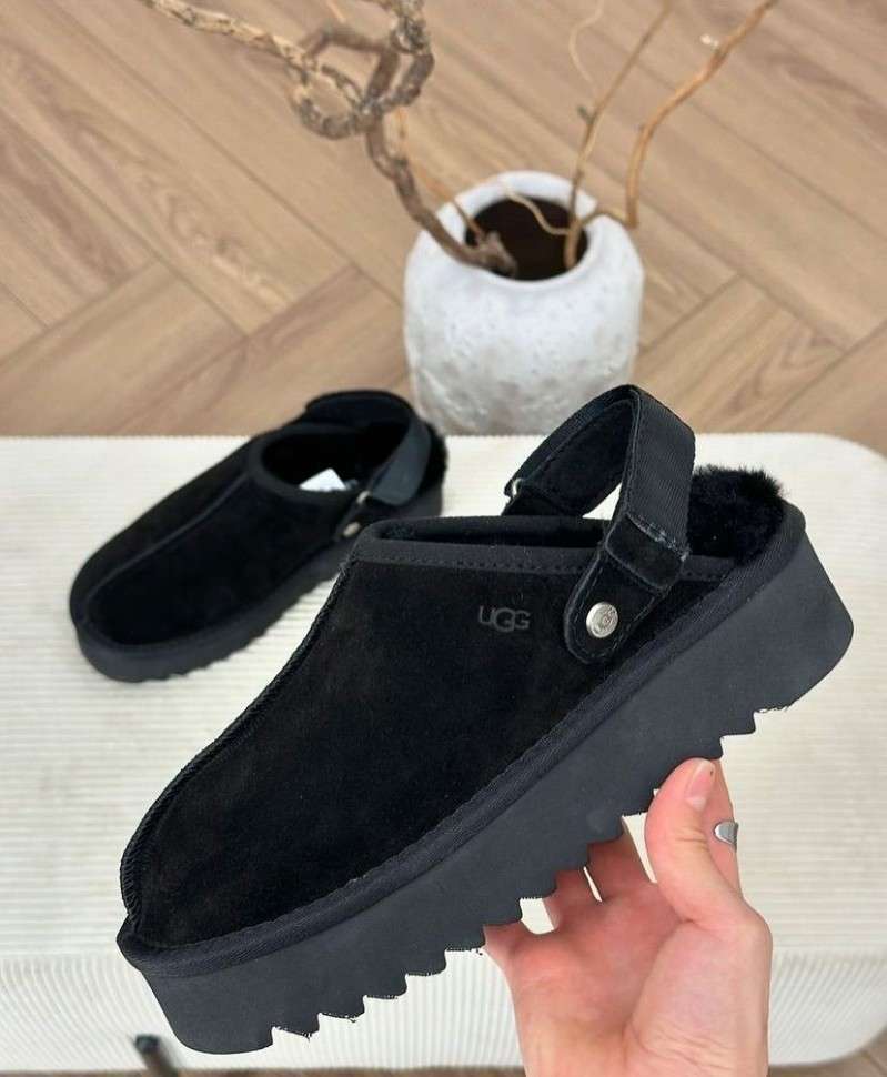 Жіночі UGG Ланах Сандалі Платформа Чорні Lanah Clog Chestnut Black — фото 8